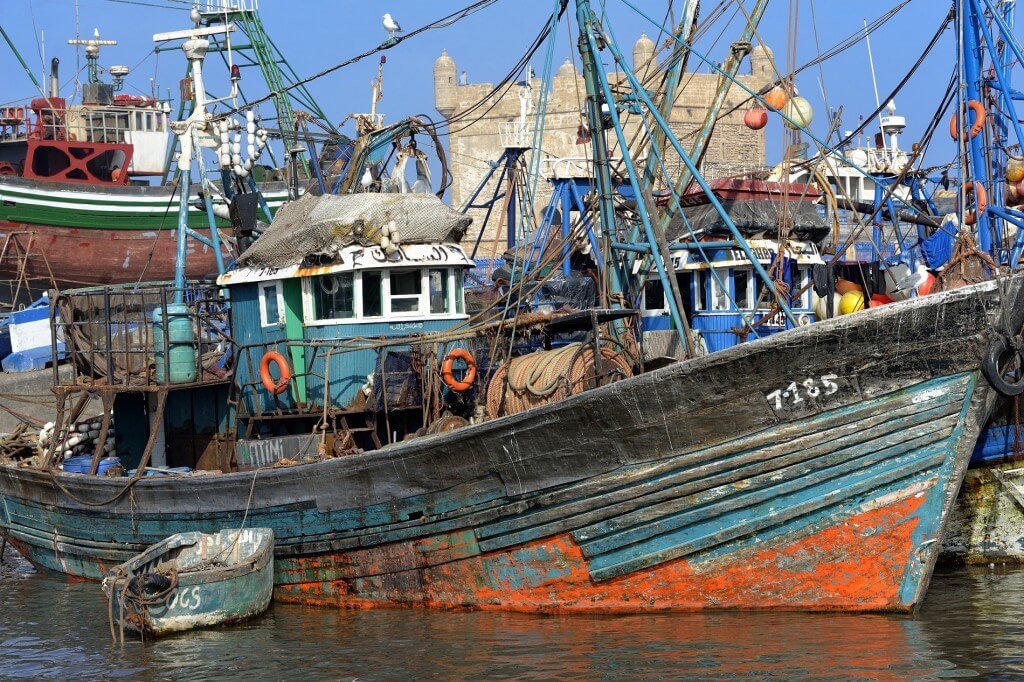 Hafen Essaouira Urlaub in Marrakesch - Fischerboote im Hafen von Essaouira