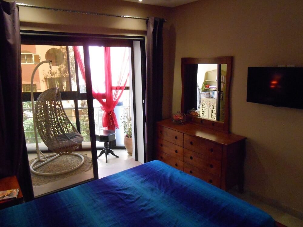 Balkon mit Schlafzimmer – Hotel in Marrakesch