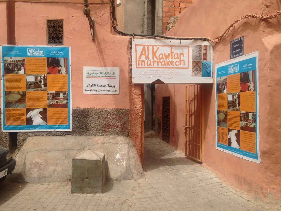 Eingang zum Frauenhaus Kawtar in Marrakesch