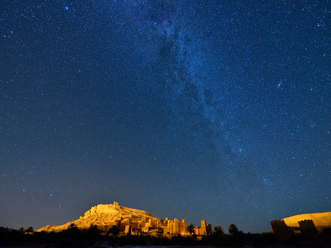 Die Milchstraße über der Kasbah Ait Benhaddou