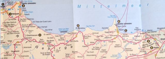 Karte mittelmeer rif