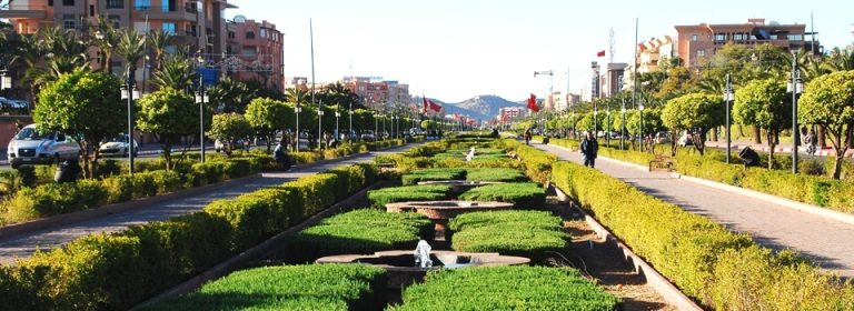 Boulevard Mohammed VI in der Neustadt von Marrakesch